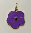 Purple Poppy Enamel Pet Collar Tag No Background