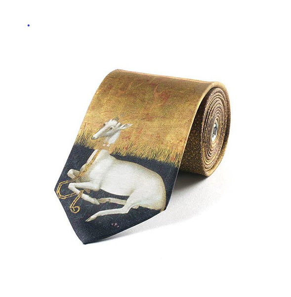 Medieval White Hart Silk Tie
